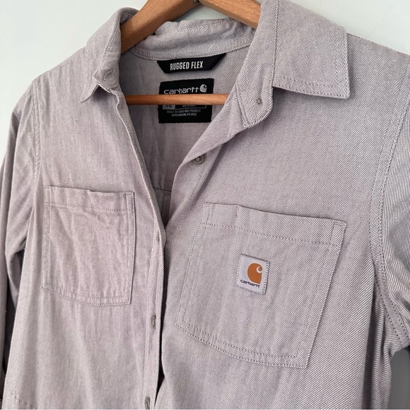 Carhartt WOMEN'S RUGGED FLEX® RELAXED FIT FLANNEL LONG-SLEEVE PLAID TUNIC Sz XS - Picture 6 of 10